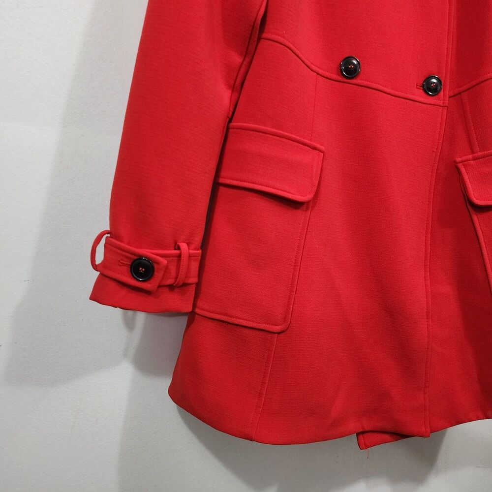 Anthropologie Maeve Fit & Flare Trench Pea Coat Double-breasted Button-Front XS - Picture 4 of 16